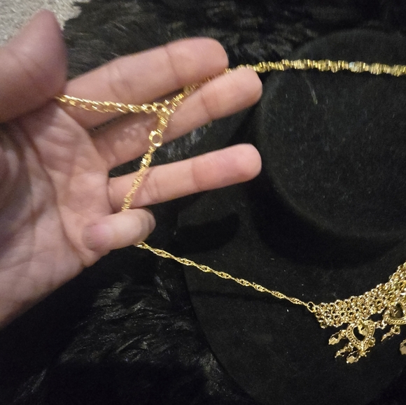 Elegant 21kgp Dubai Jewelry Gold Heart Necklace - Picture 10 of 10